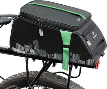 ROCKBROS | Gepäckträgertasche – Wasserdichte 9L Fahrradtasche mit Regenschutz und Schultergurt, in Schwarz
